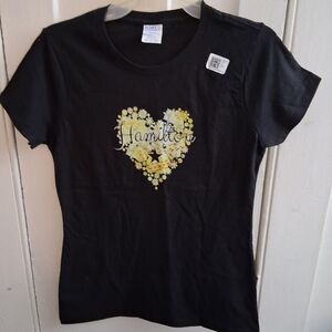 I Love Hamilton T-Shirt for Women XS BLack Background New Heart